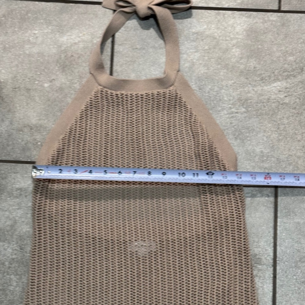 Summersalt Crochet Halter Dress Women Size M Sand Beige EUC Open Back Knit $145 - Picture 11 of 16